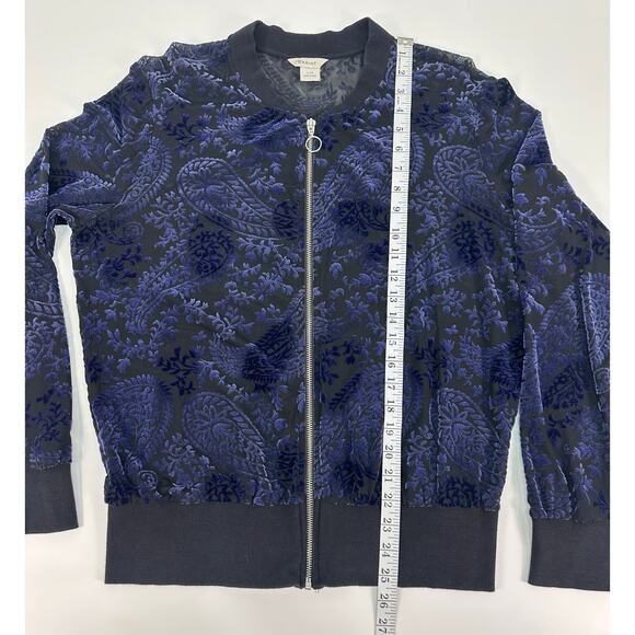 Ariat Women’s Large Mesh Zip-Up Jacket Blue Velvet Paisley - Picture 7 of 10